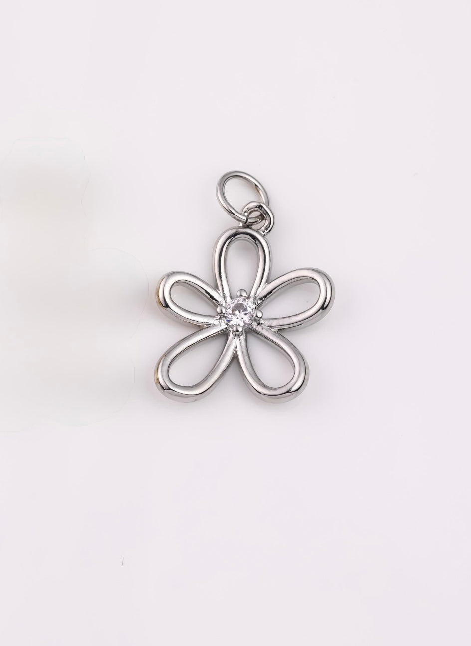 Silver Flower Charm