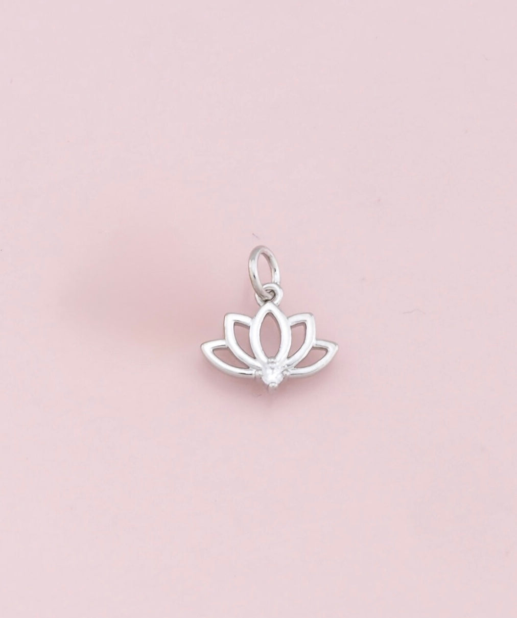 Silver Lotus Charm