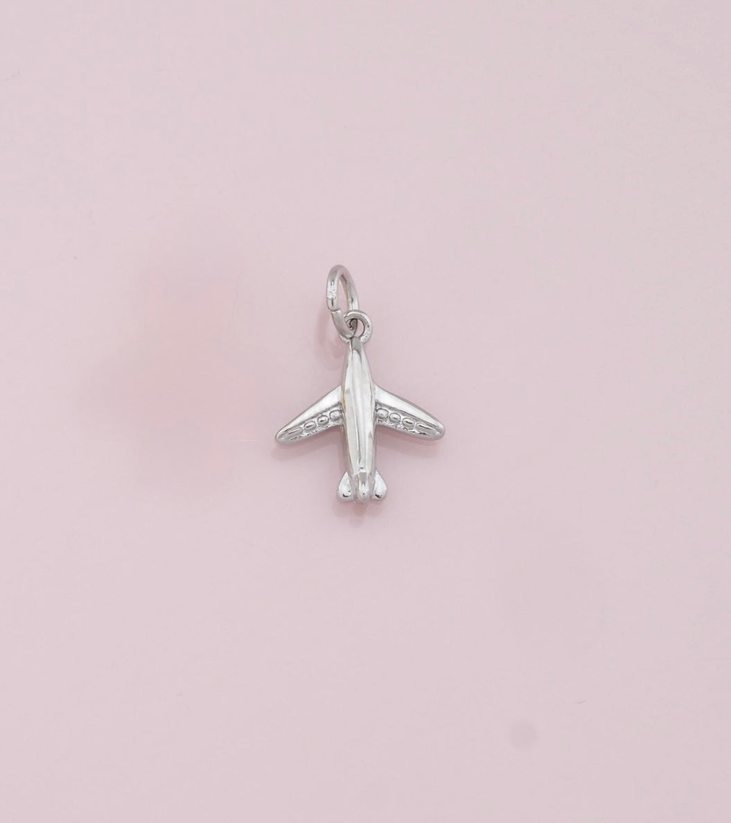 Silver Plane Charm