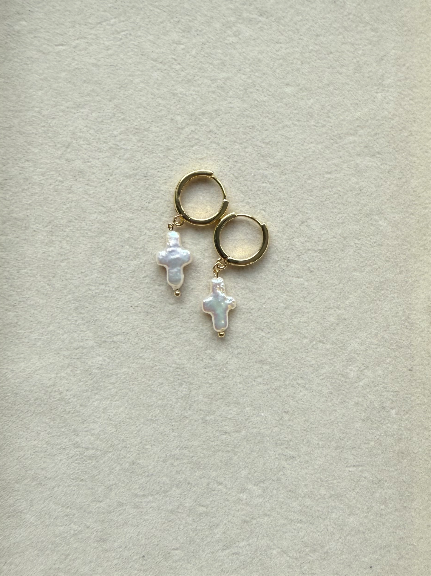 Pearl Cross Earrings