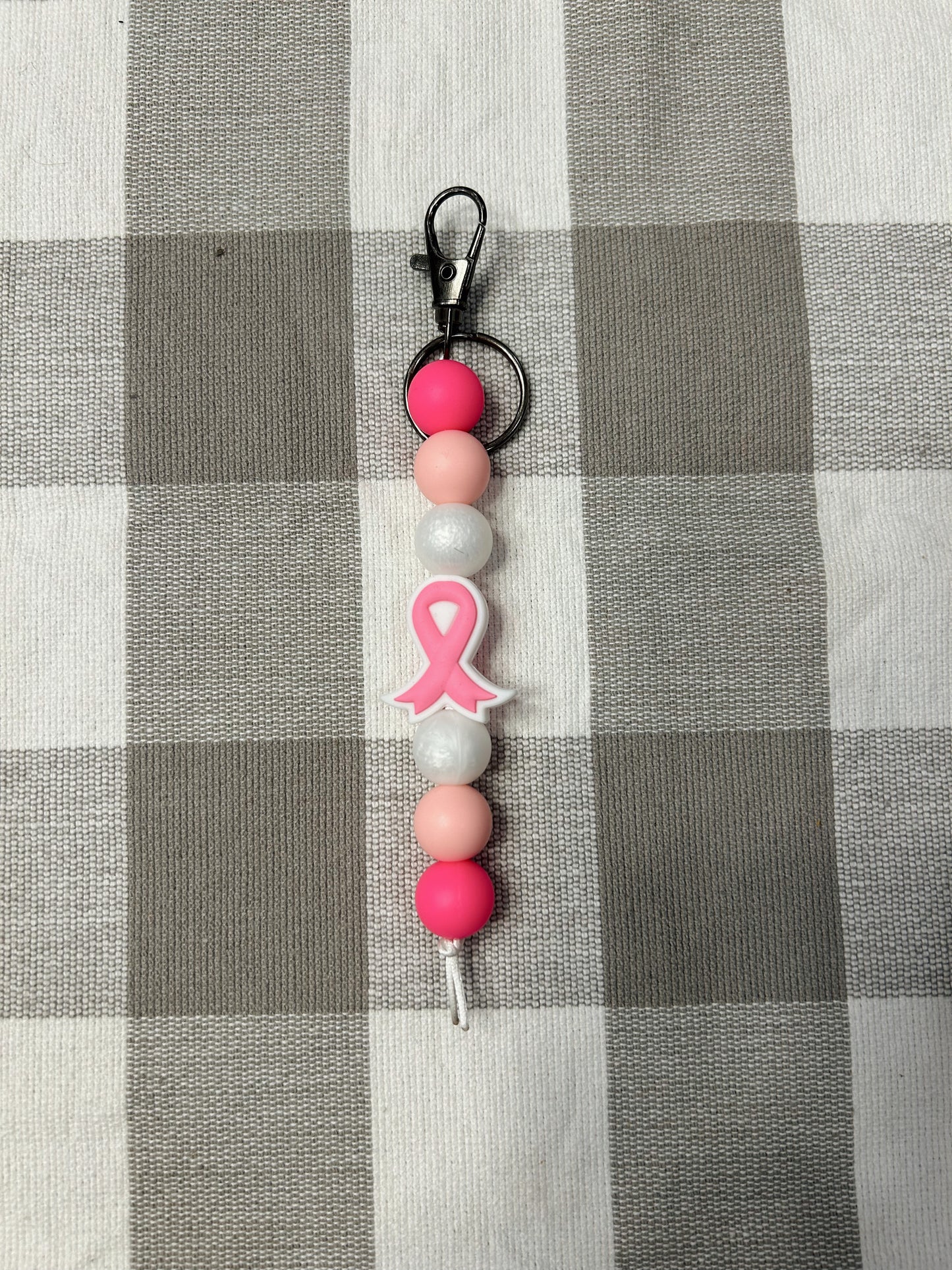 breast cancer ribbon keychain