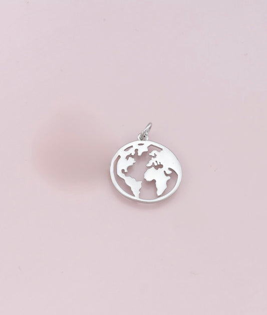 Silver World Charm