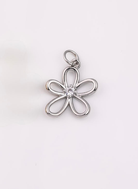 Silver Flower Charm