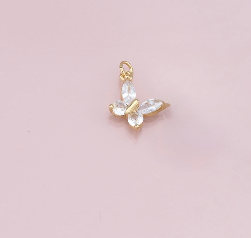 Diamond Butterfly Charm