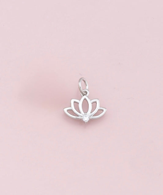 Silver Lotus Charm