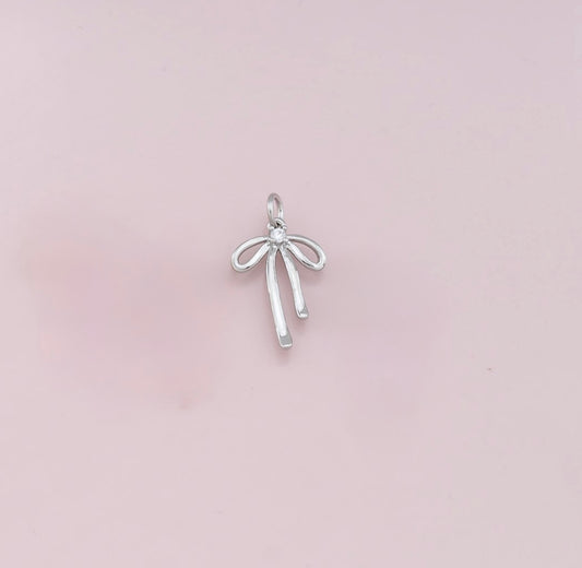 Silver Bow Charm