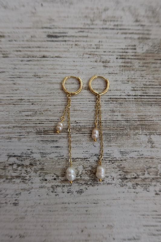 single dangle pearl earrings