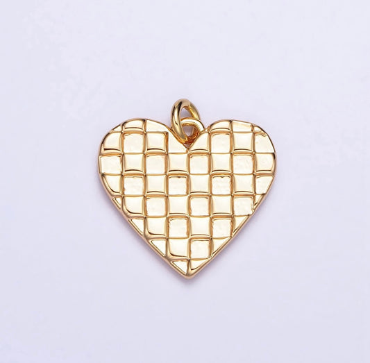 Checkered Heart Charm